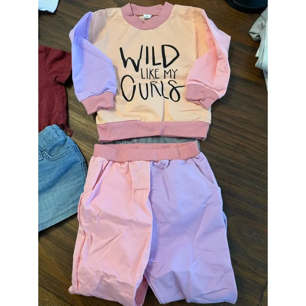 Girls 2T–3T Clothing Lot Jogger  Denim Shorts Toddler Bundle Wild Like My Curls - Picture 4 of 7